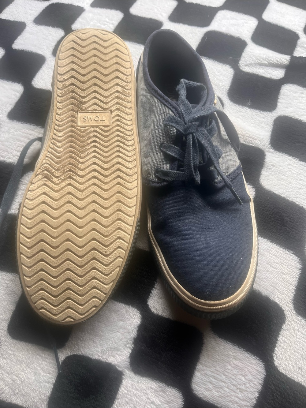 TOMS Men’s Navy and Gray Canvas Boat Shoes